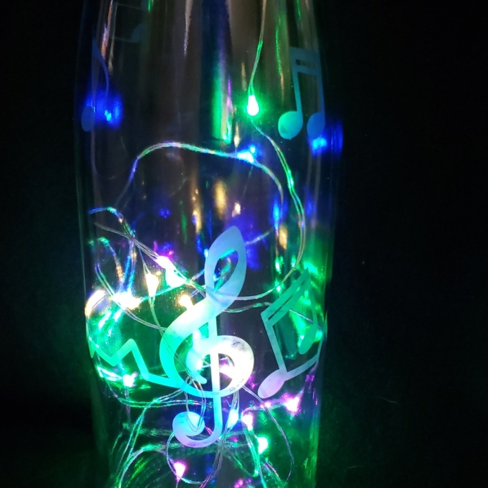 Musical notes LED lited wine bottles